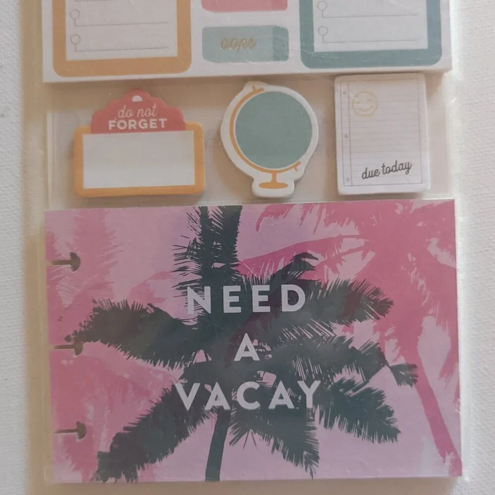 NWT 423pc Happy Planner 'Need Vacay' Multi Pack Stickers Sticky Note Accessories